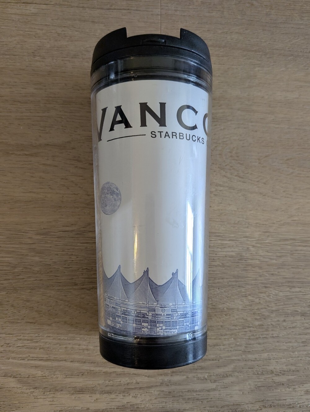 Ultra Rare Starbucks 2004 Vancouver City Collection White Travel Tumbler